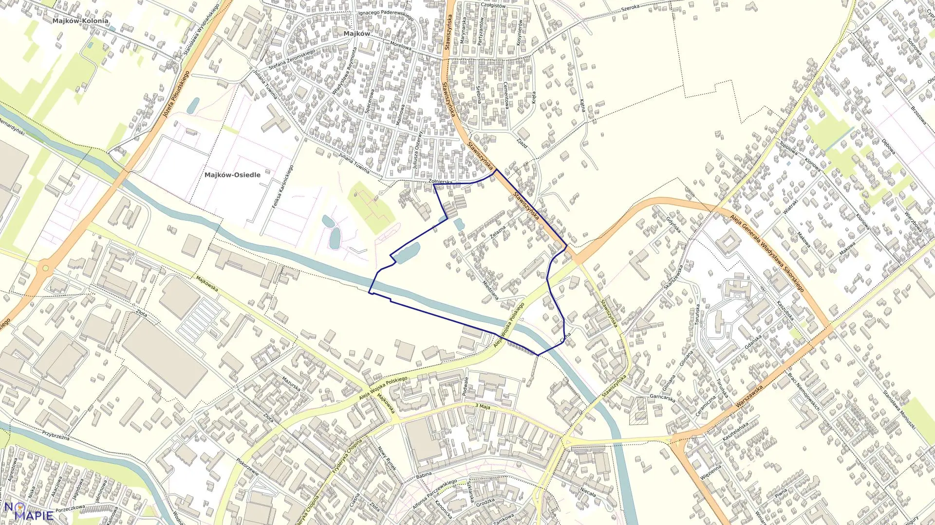 Mapa obrębu 010 Chmielnik w mieście Kalisz