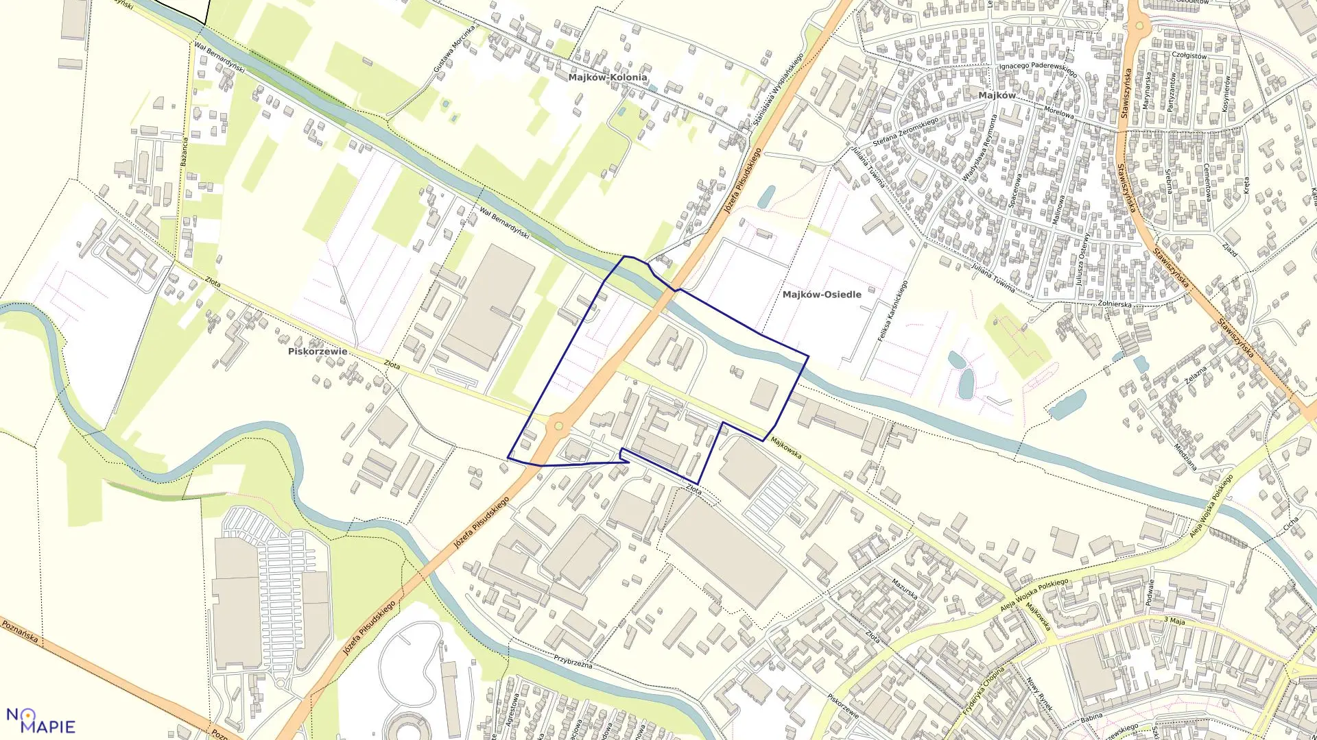 Mapa obrębu 019 Piskorzewie w mieście Kalisz