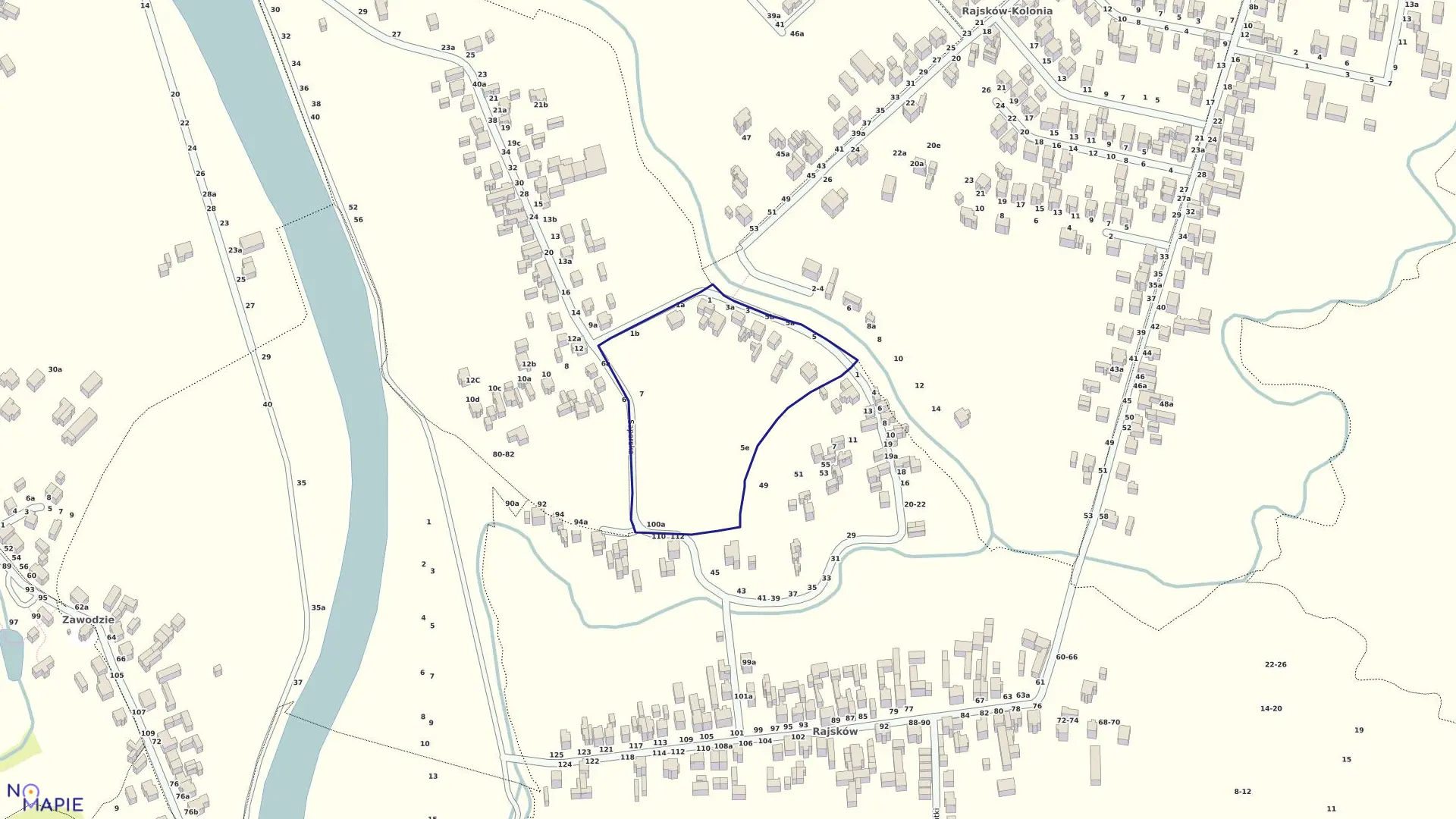 Mapa obrębu 061 Rajsków w mieście Kalisz