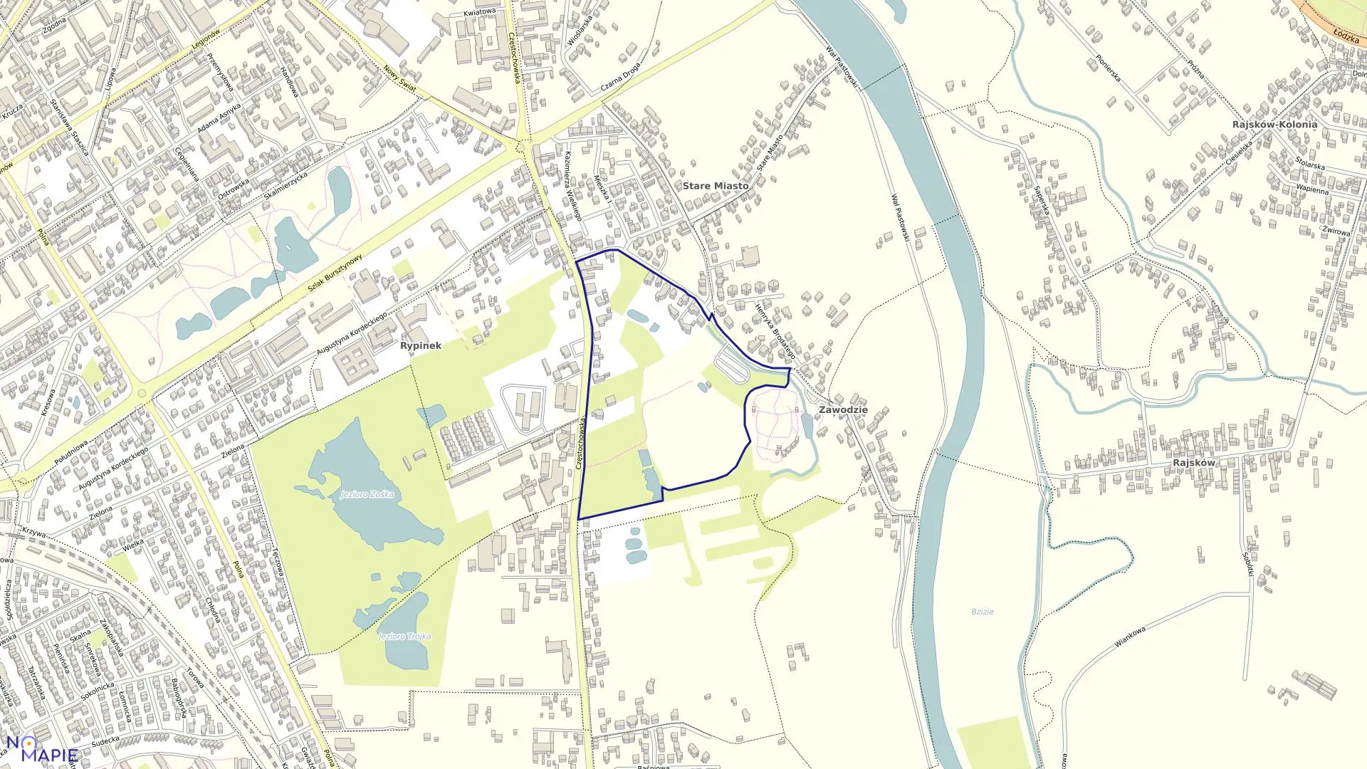 Mapa obrębu 065 Rypinek w mieście Kalisz