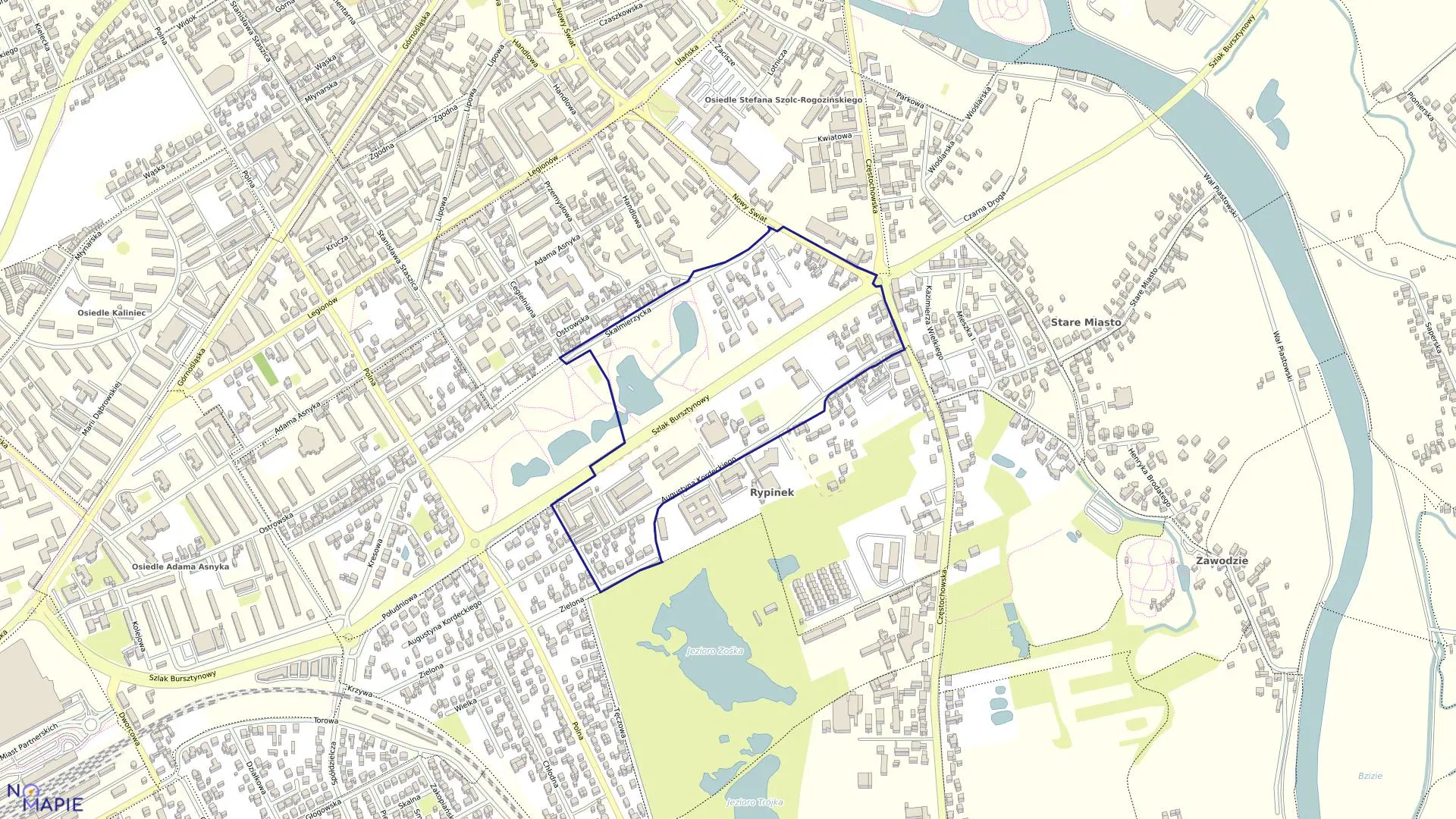 Mapa obrębu 067 Czaszki w mieście Kalisz