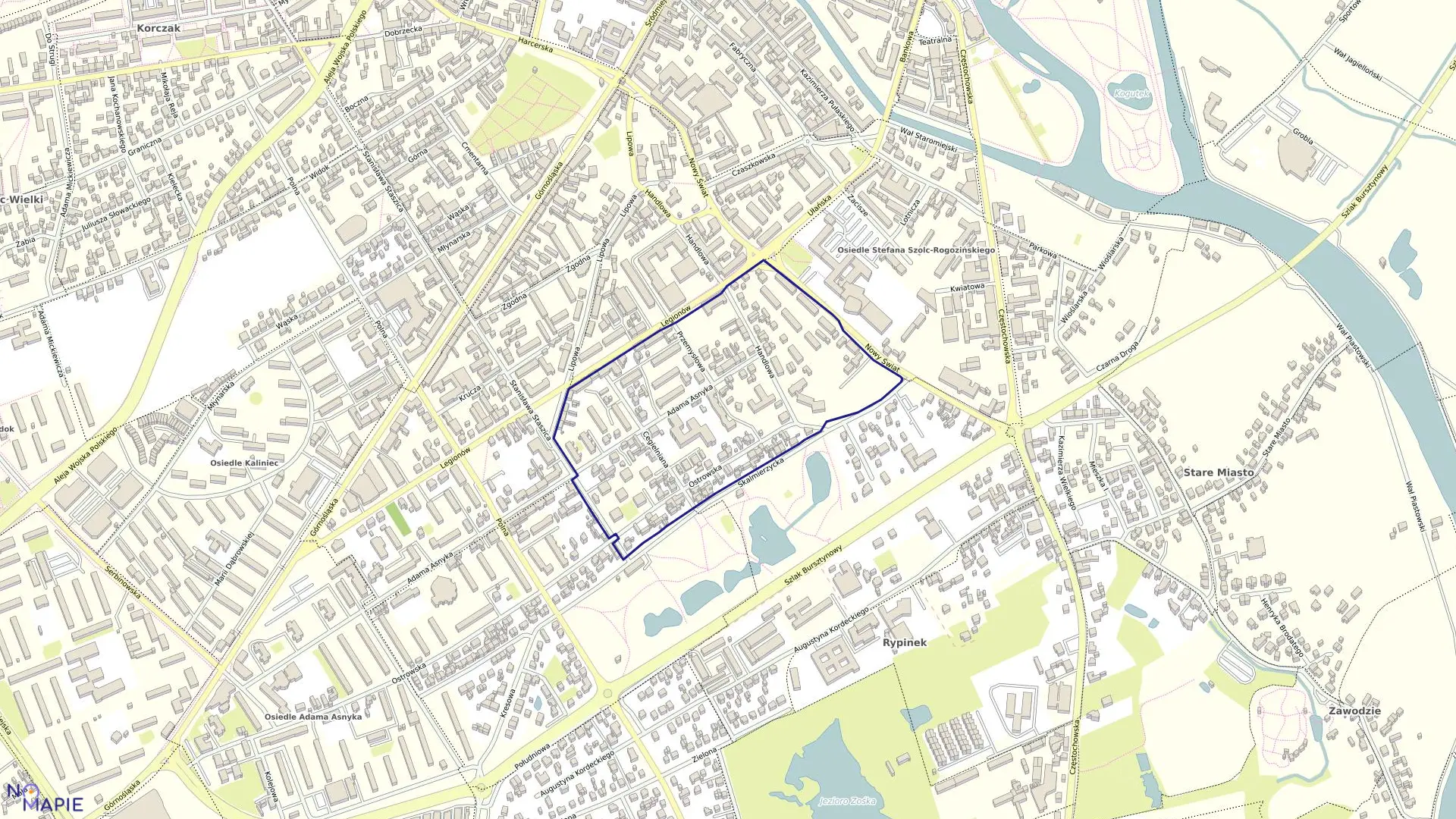 Mapa obrębu 068 Czaszki w mieście Kalisz