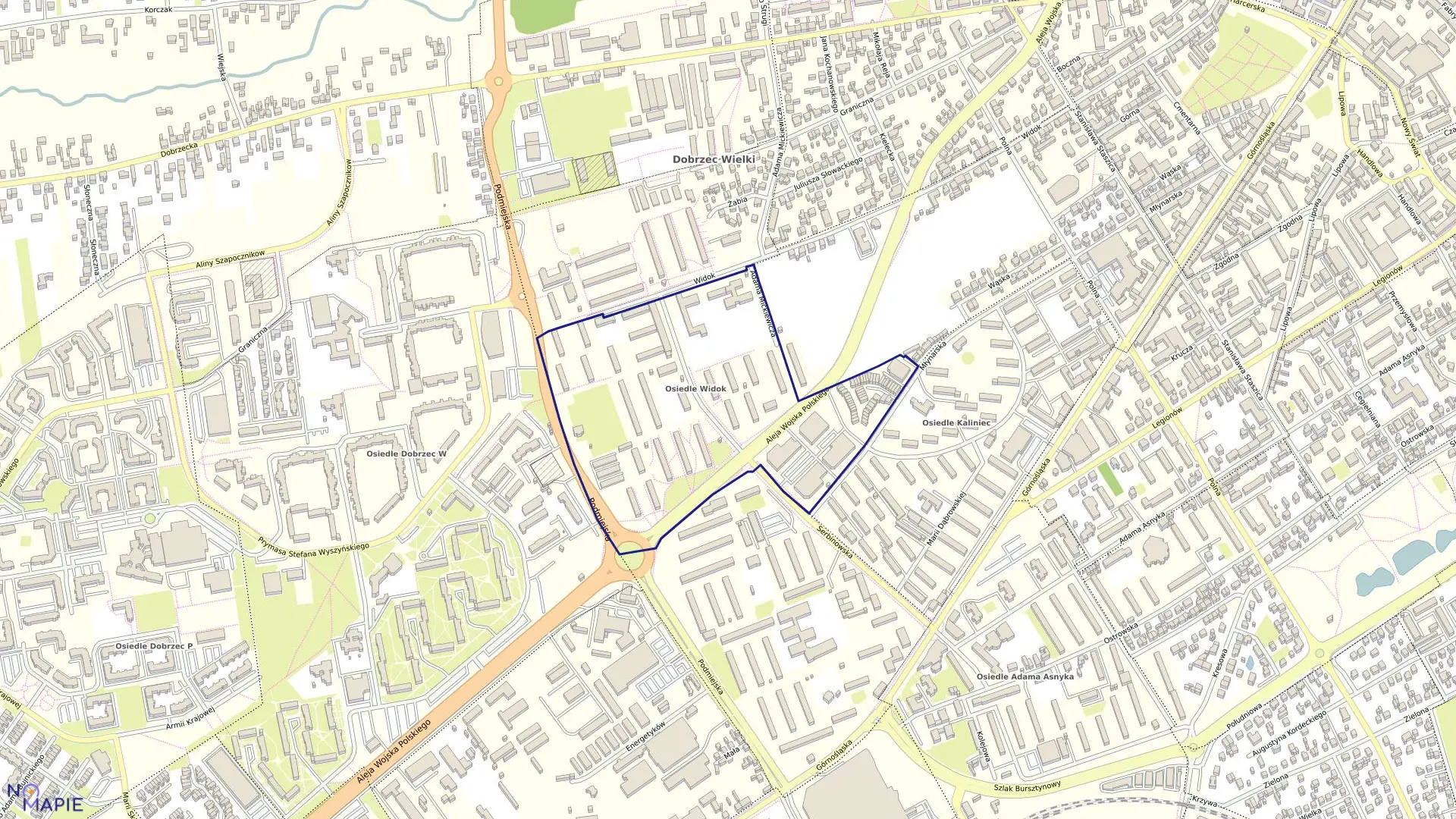 Mapa obrębu 072 Widok w mieście Kalisz