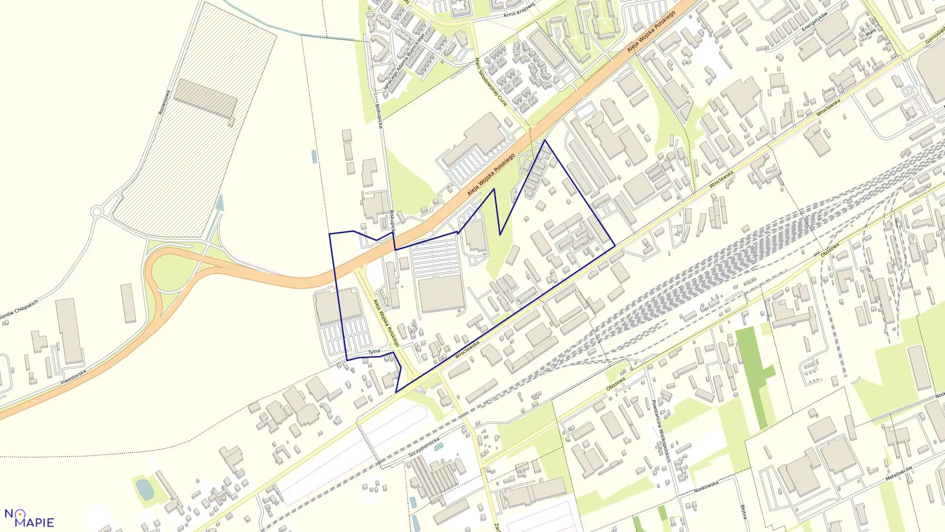 Mapa obrębu 078 Dobrzec w mieście Kalisz