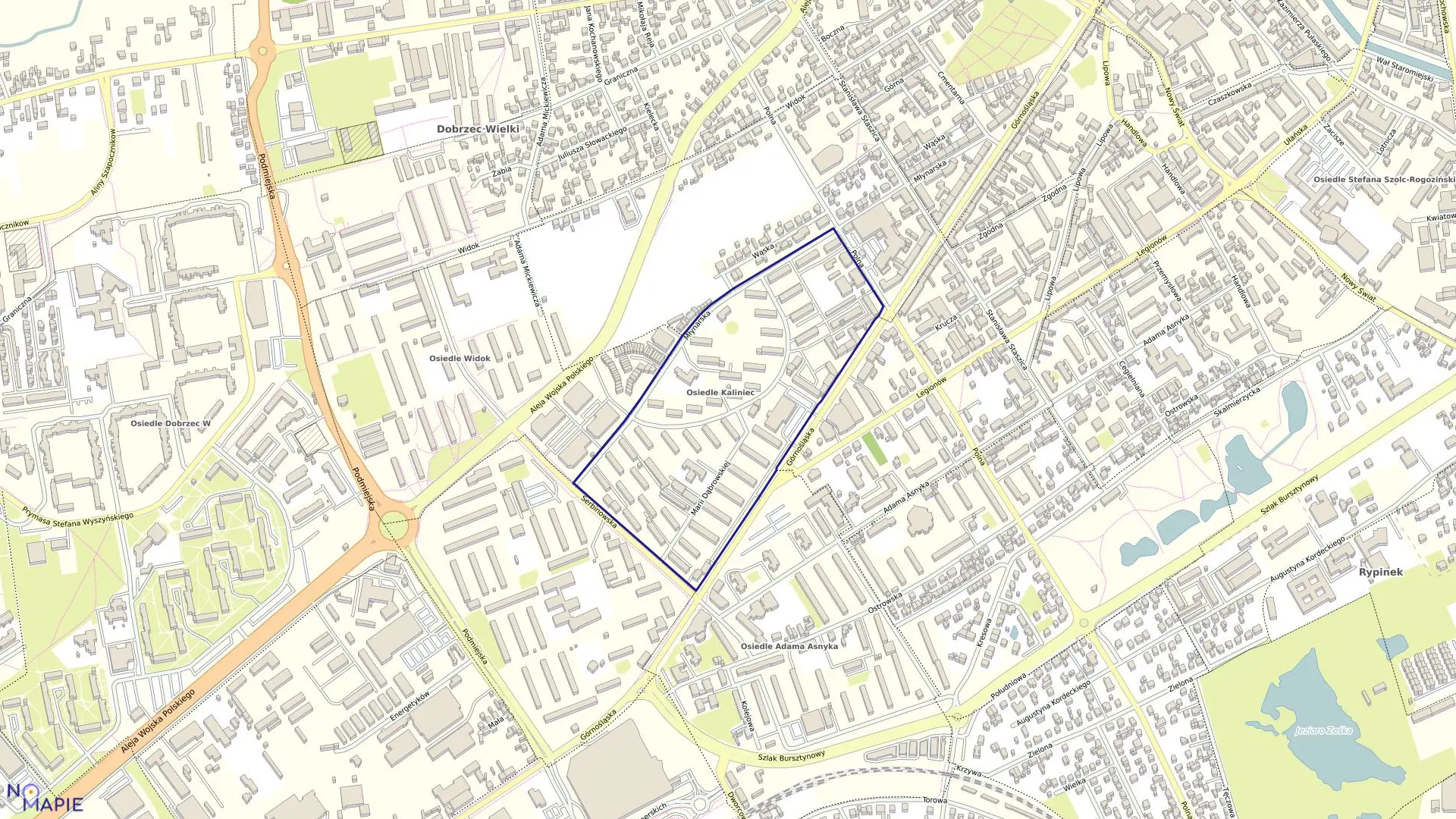 Mapa obrębu 081A Kaliniec w mieście Kalisz