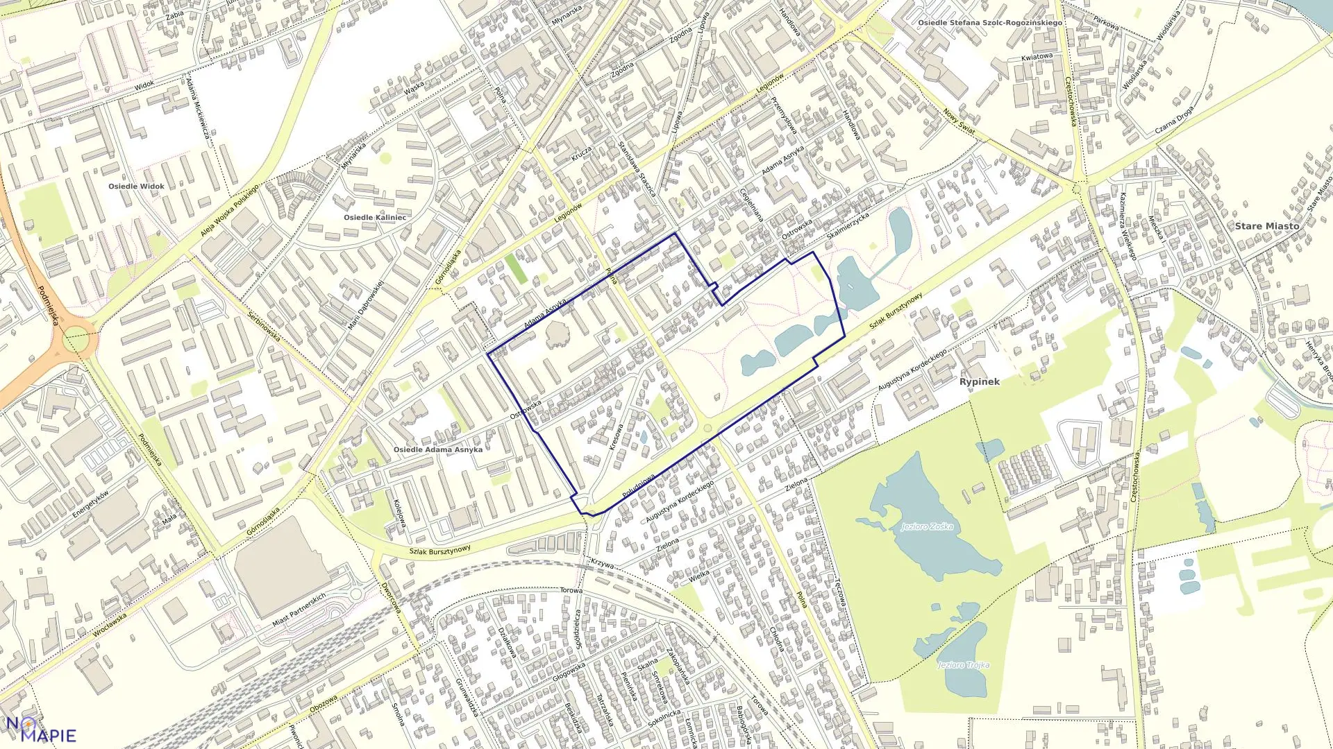 Mapa obrębu 083 Os.Asnyka w mieście Kalisz