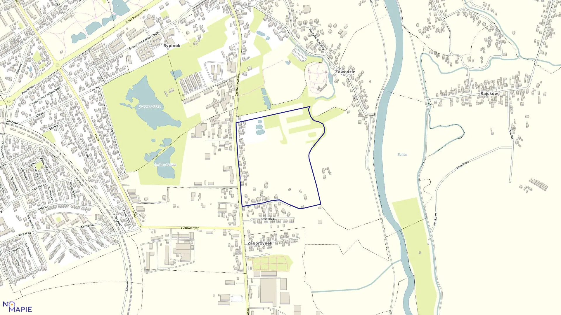 Mapa obrębu 087 Rypinek w mieście Kalisz