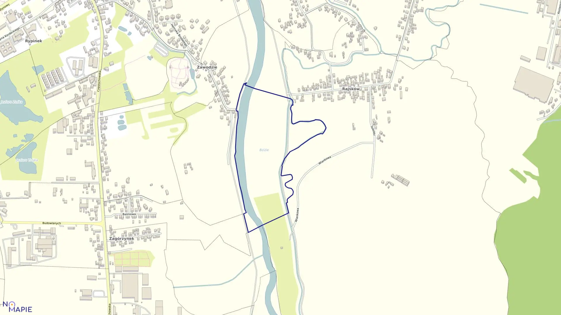 Mapa obrębu 089 Rajsków w mieście Kalisz