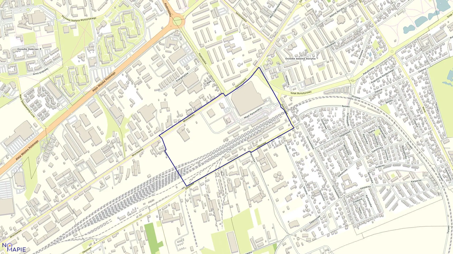 Mapa obrębu 098 Zagorzynek w mieście Kalisz