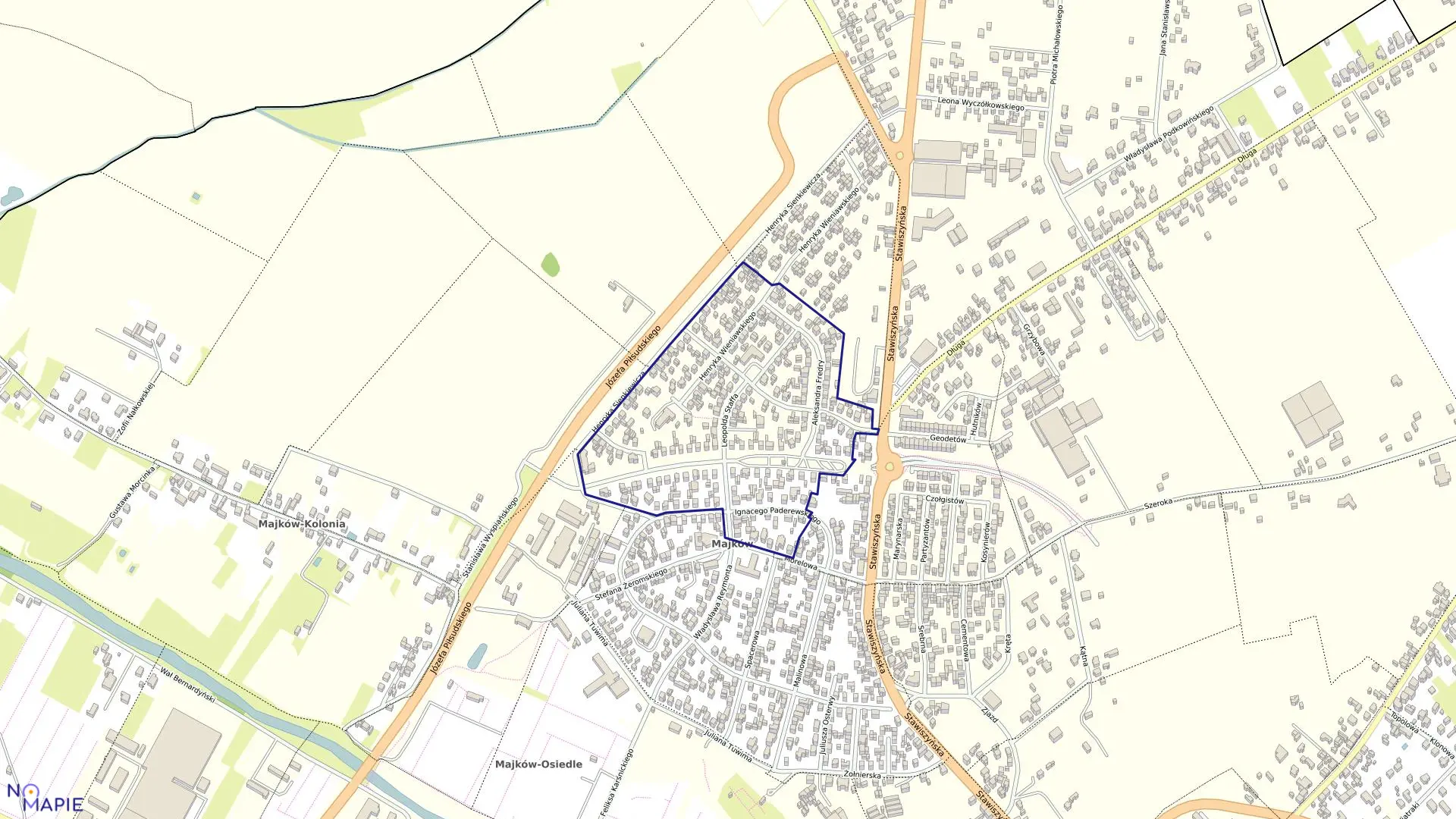 Mapa obrębu 112 Majków w mieście Kalisz