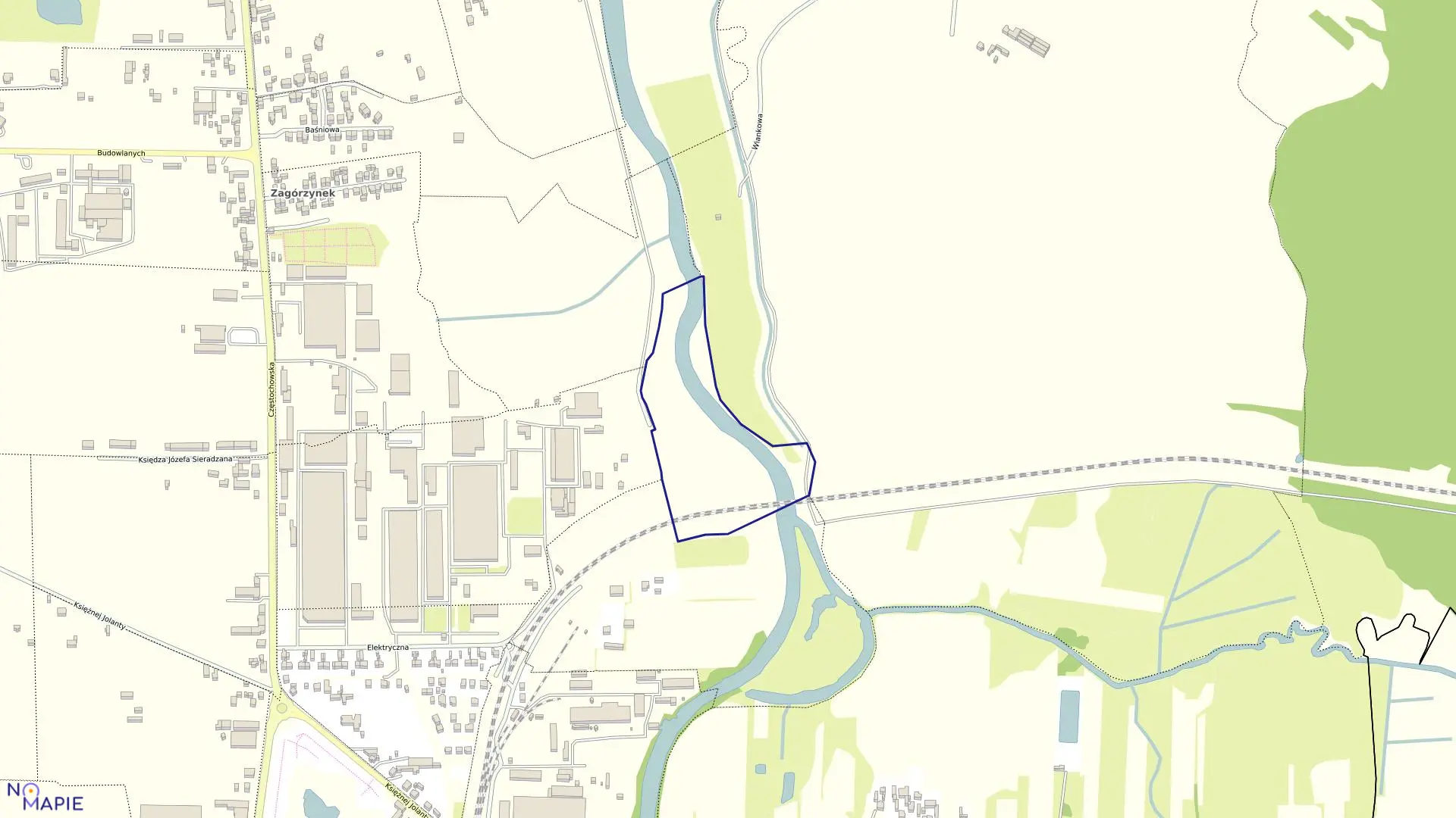 Mapa obrębu 116 Rypinek w mieście Kalisz