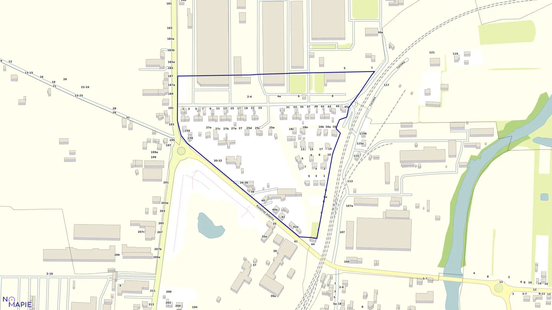 Mapa obrębu 119 Rypinek w mieście Kalisz