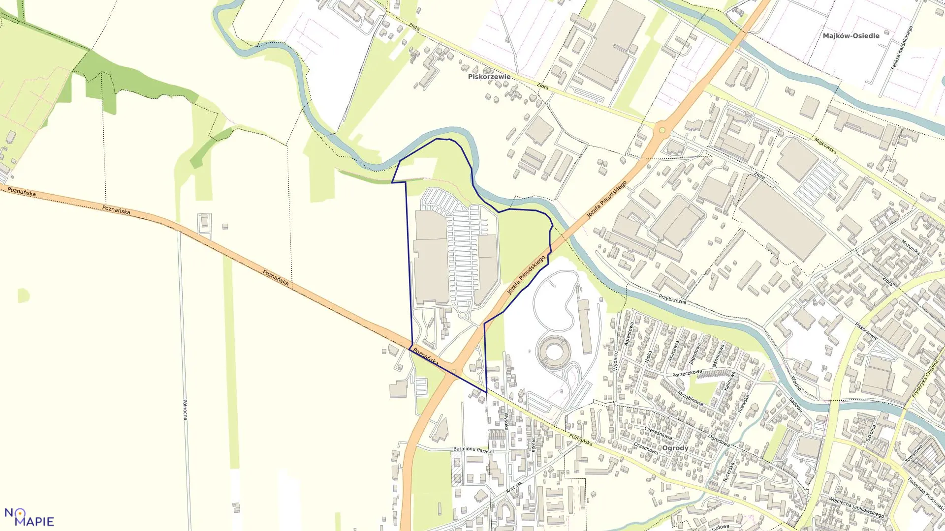 Mapa obrębu 123 Ogrody w mieście Kalisz