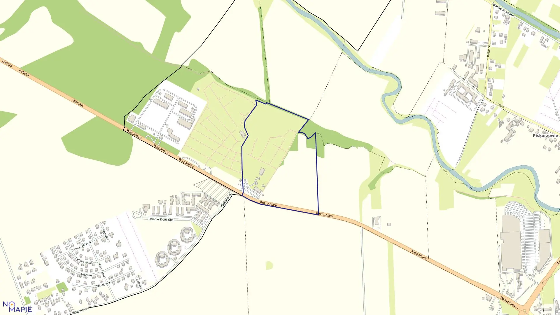 Mapa obrębu 126 Ogrody w mieście Kalisz