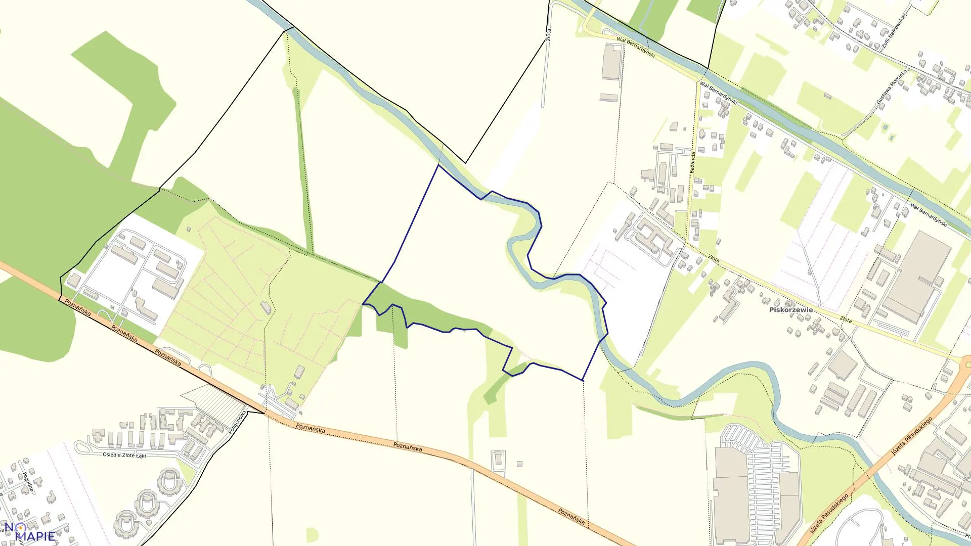 Mapa obrębu 130 Ogrody w mieście Kalisz