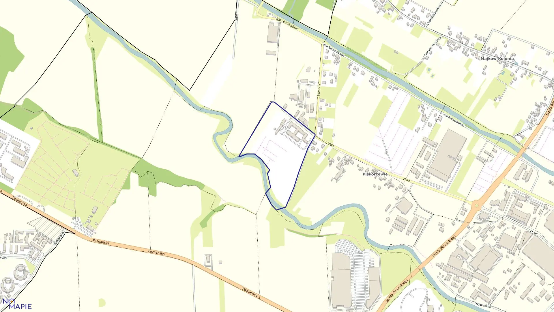 Mapa obrębu 131 Piskorzewie w mieście Kalisz