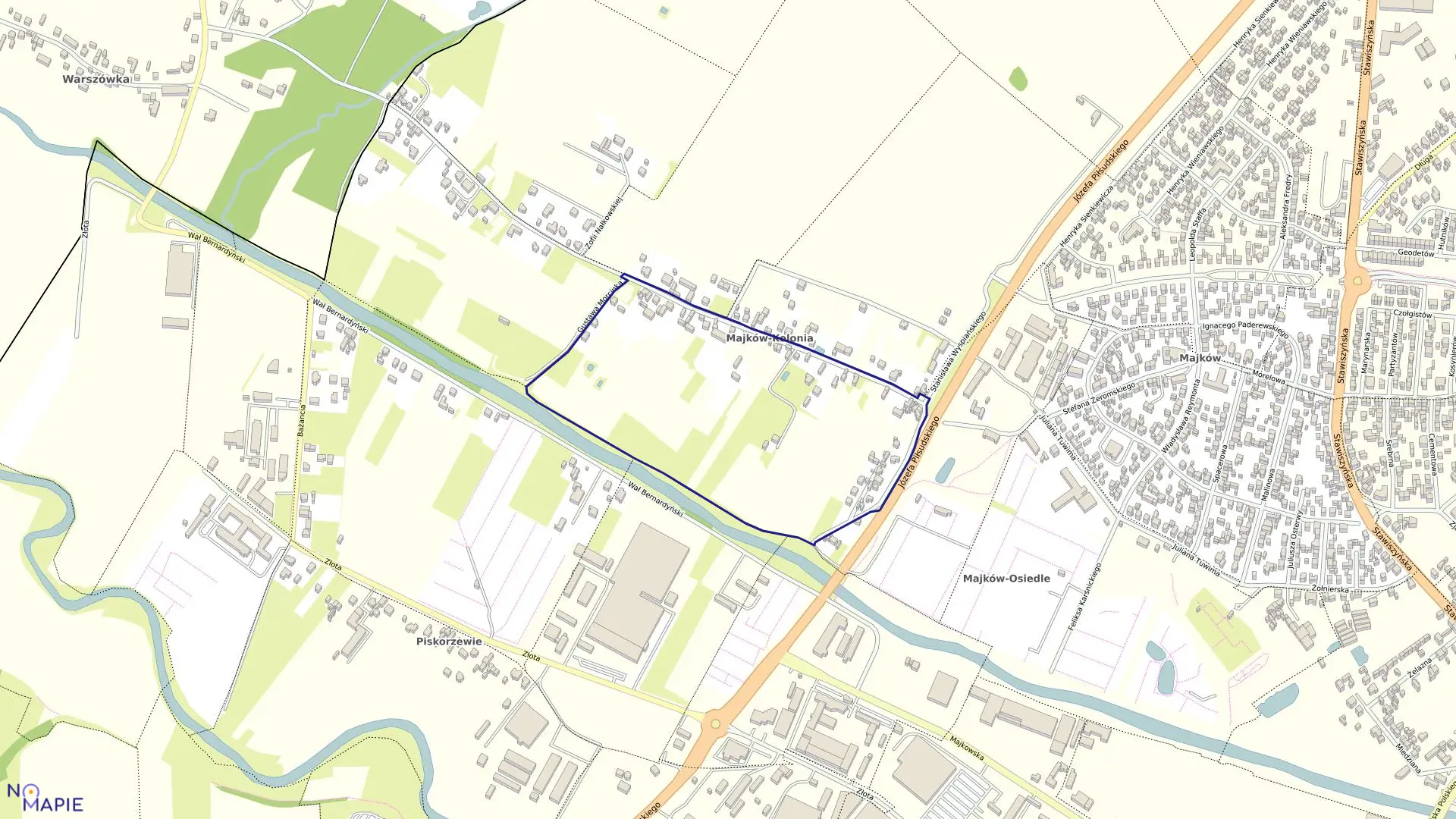 Mapa obrębu 135 Majków w mieście Kalisz