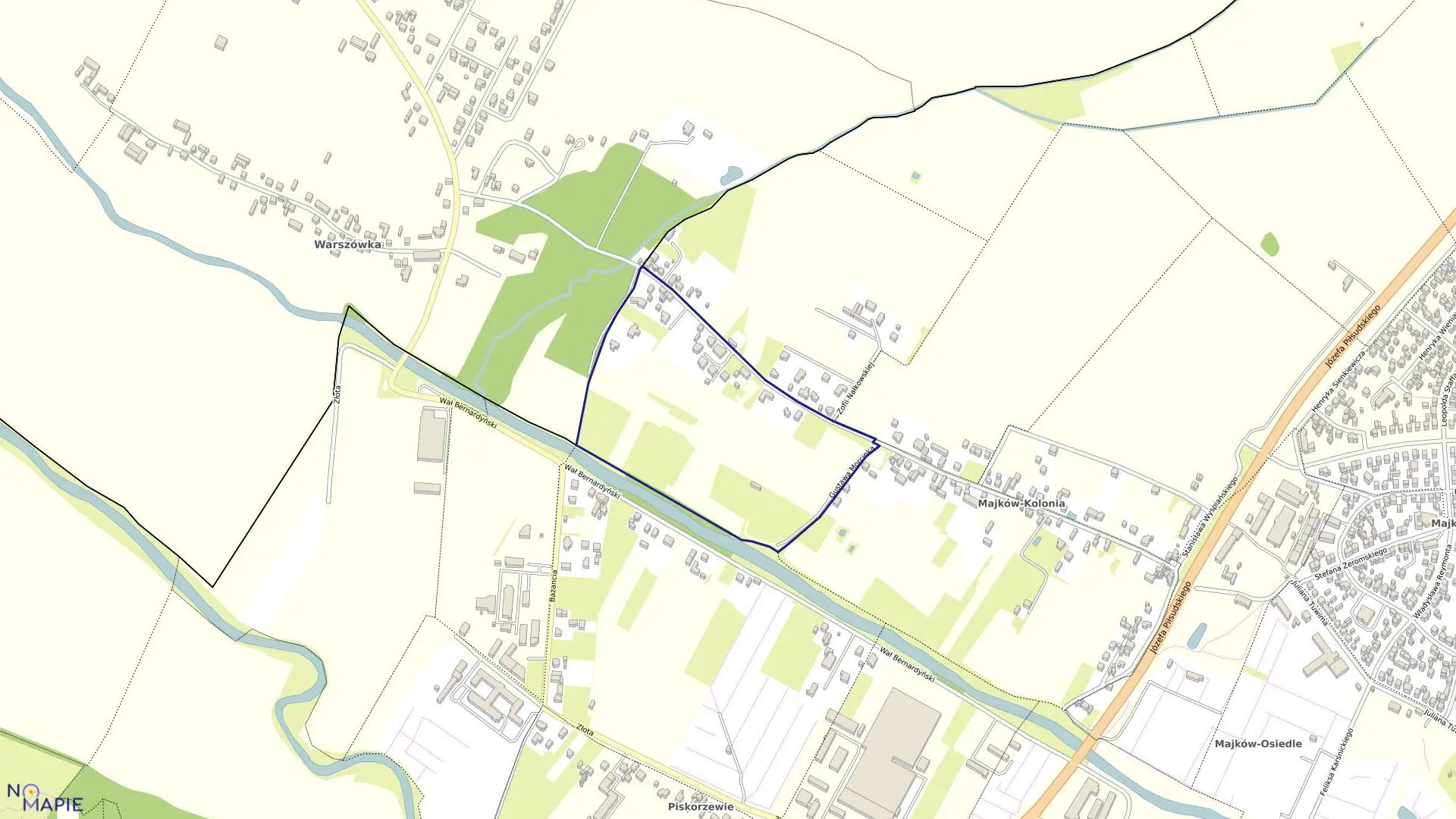 Mapa obrębu 136 Majków w mieście Kalisz