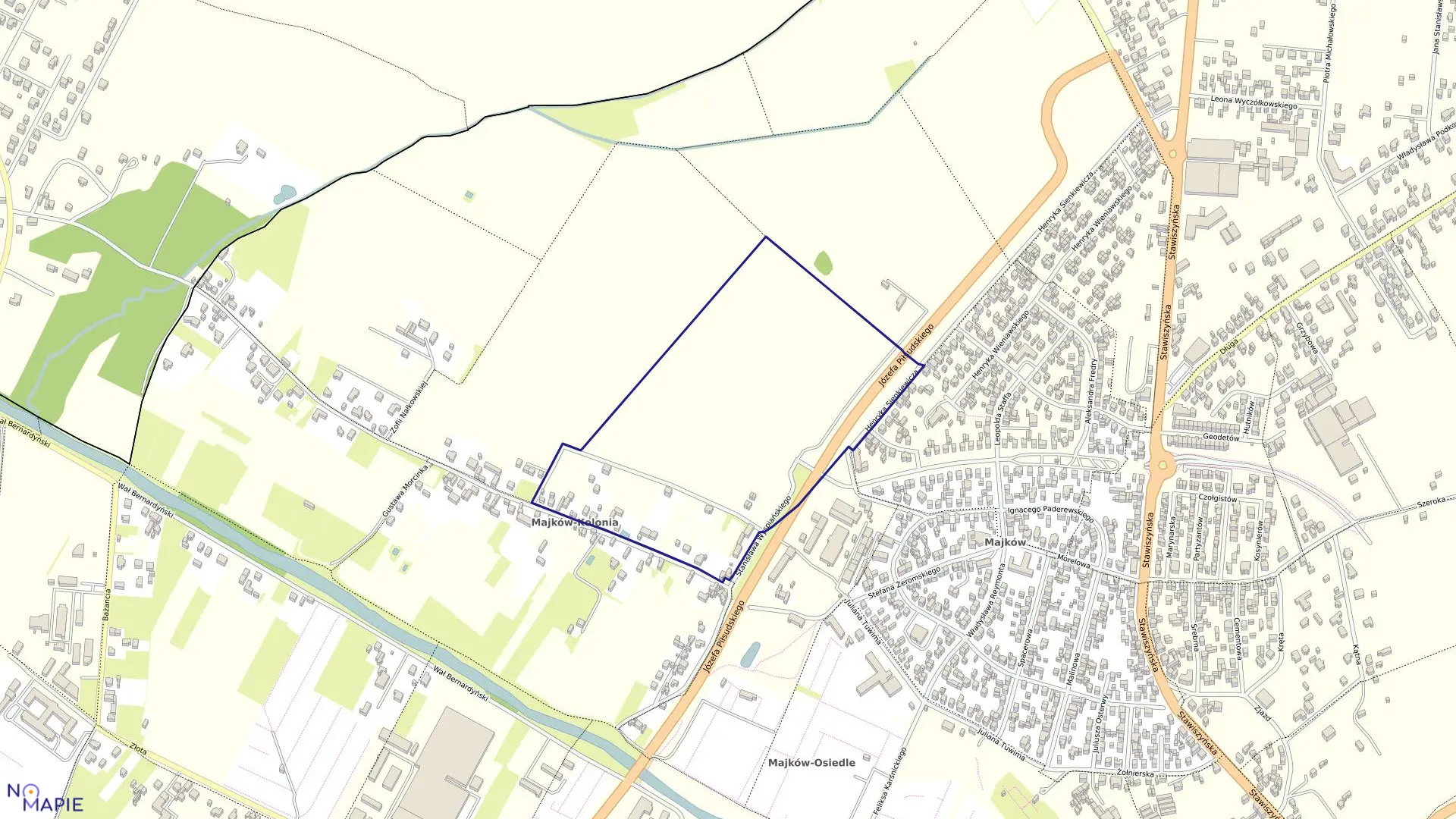 Mapa obrębu 137 Majków w mieście Kalisz