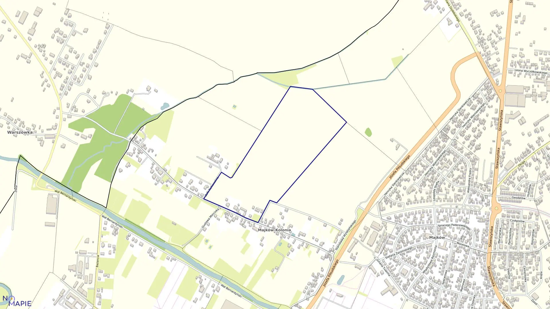 Mapa obrębu 138 Majków w mieście Kalisz