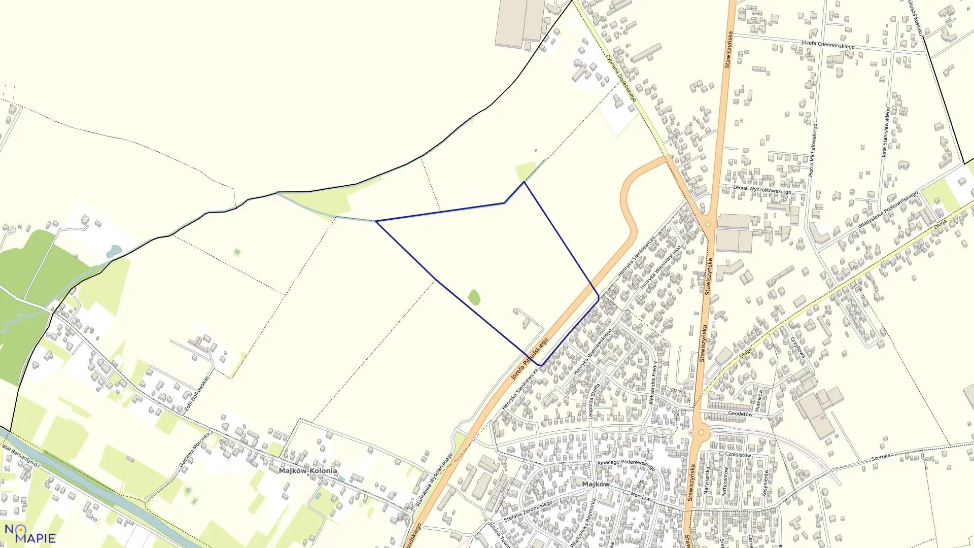 Mapa obrębu 141 Majków w mieście Kalisz