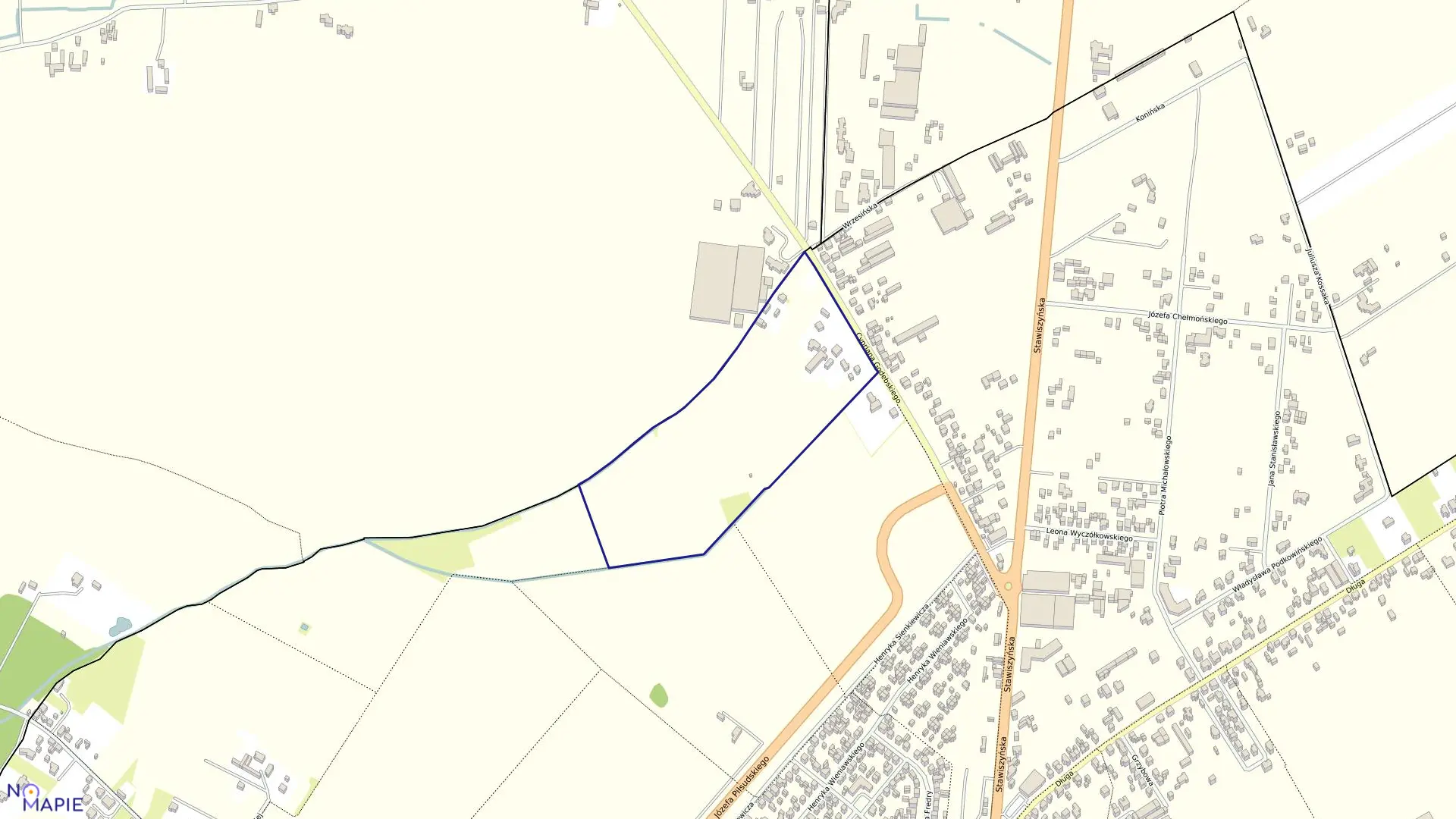 Mapa obrębu 142 Majków w mieście Kalisz