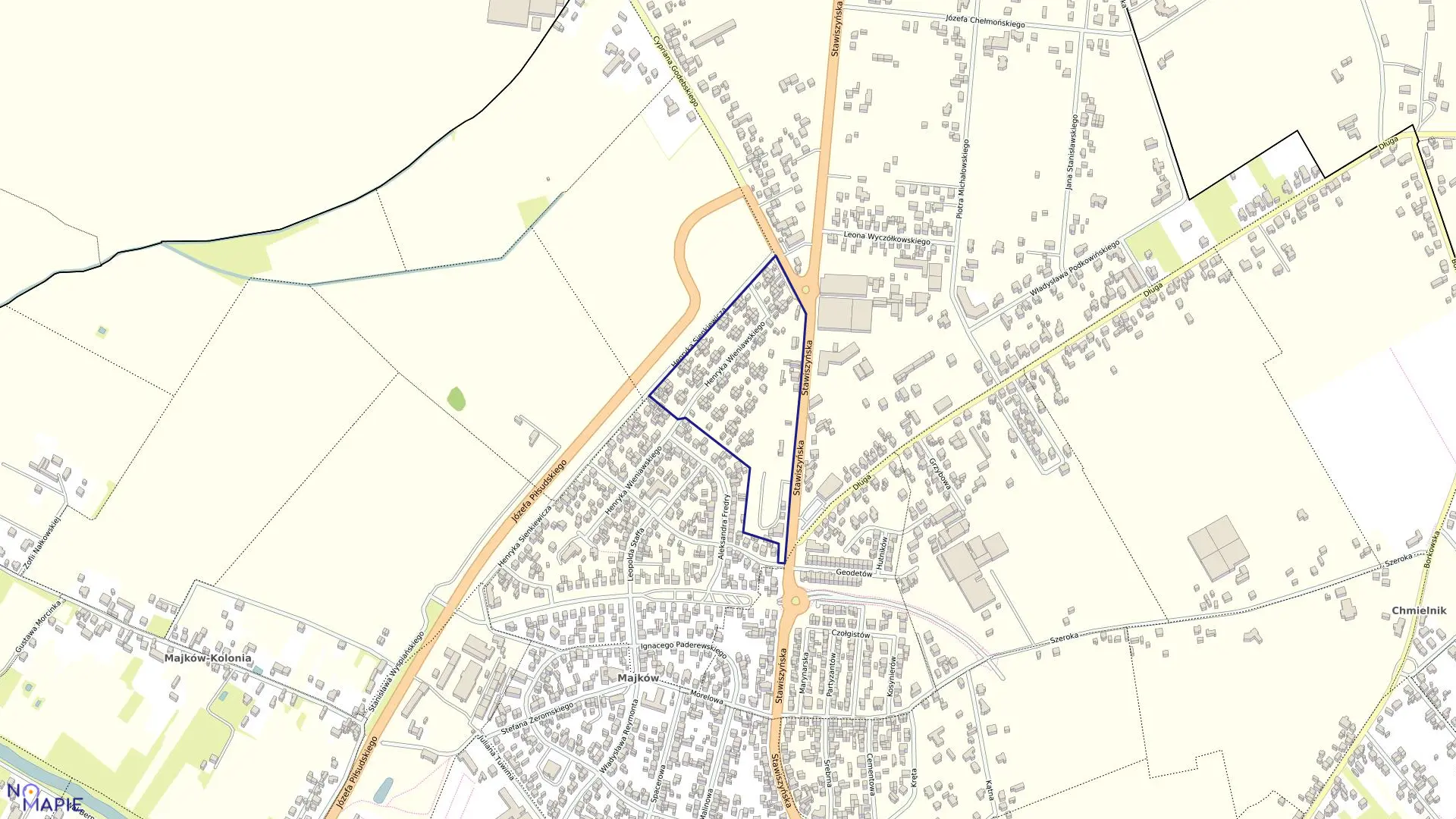 Mapa obrębu 144 Majków w mieście Kalisz